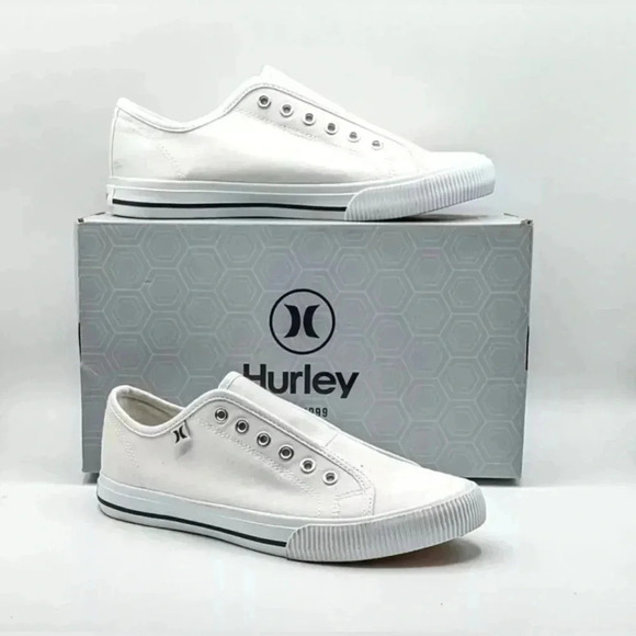 Hurley Shoes - Hurley Chloe Women's Slip-On Canvas Shoes Sz 9 Fashion Sneaker (White) NEW